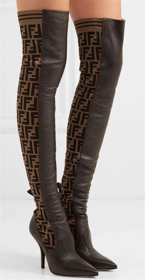 red fendi over the knee boots|fendi knee high sock boots.